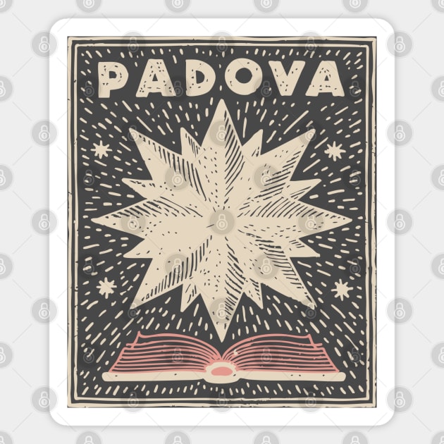Padua Italy - Minimalist Star Linework Magnet by TuncGK